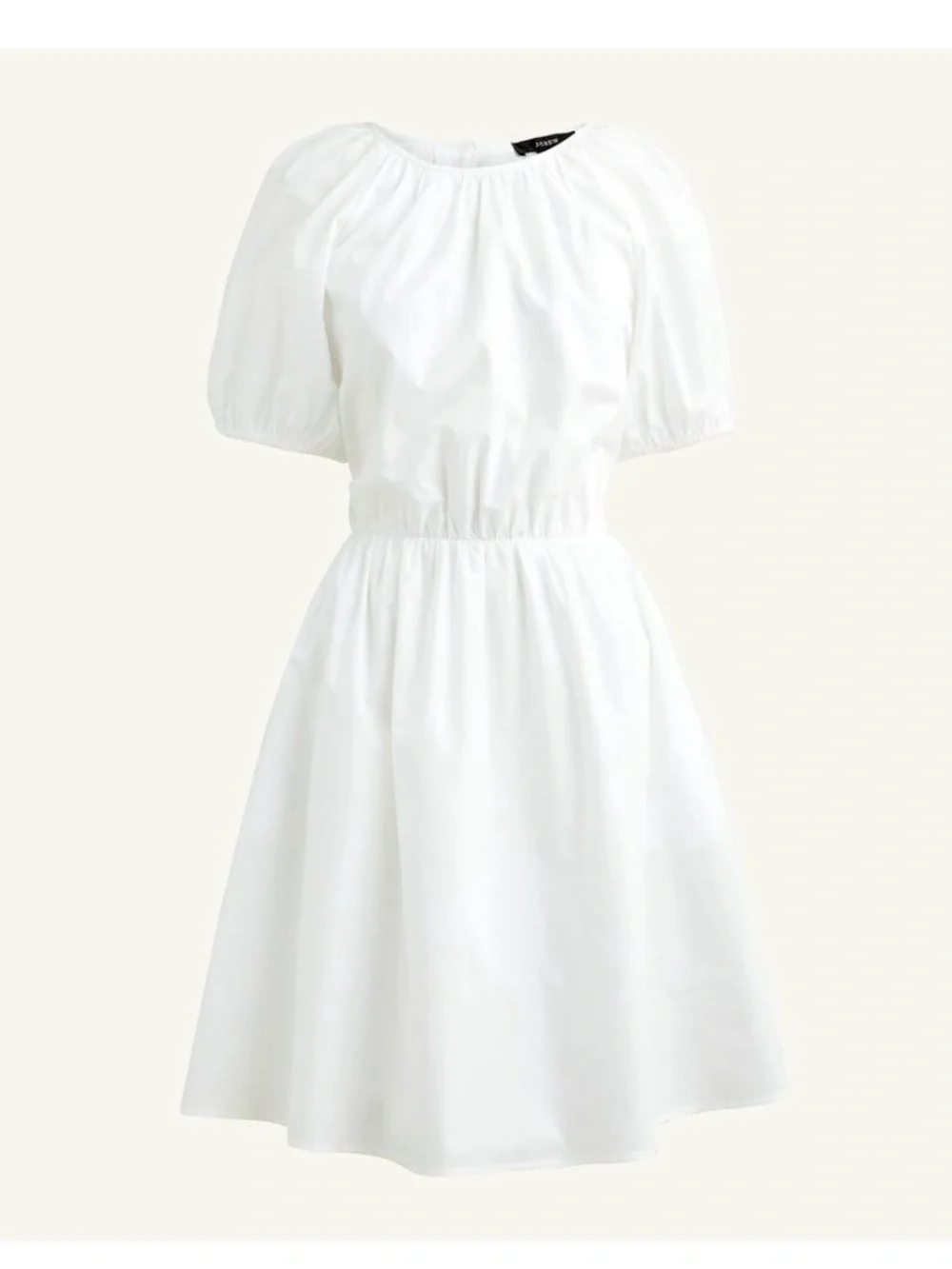 J. Crew White Puff-Sleeve Mini Dress